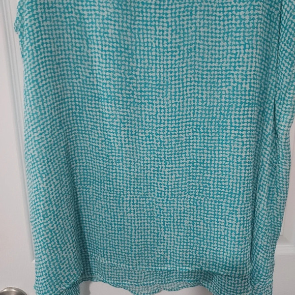 Fever Teal Blue & White Double Layer Sleeveless Blouse in Size XL - Picture 5 of 11